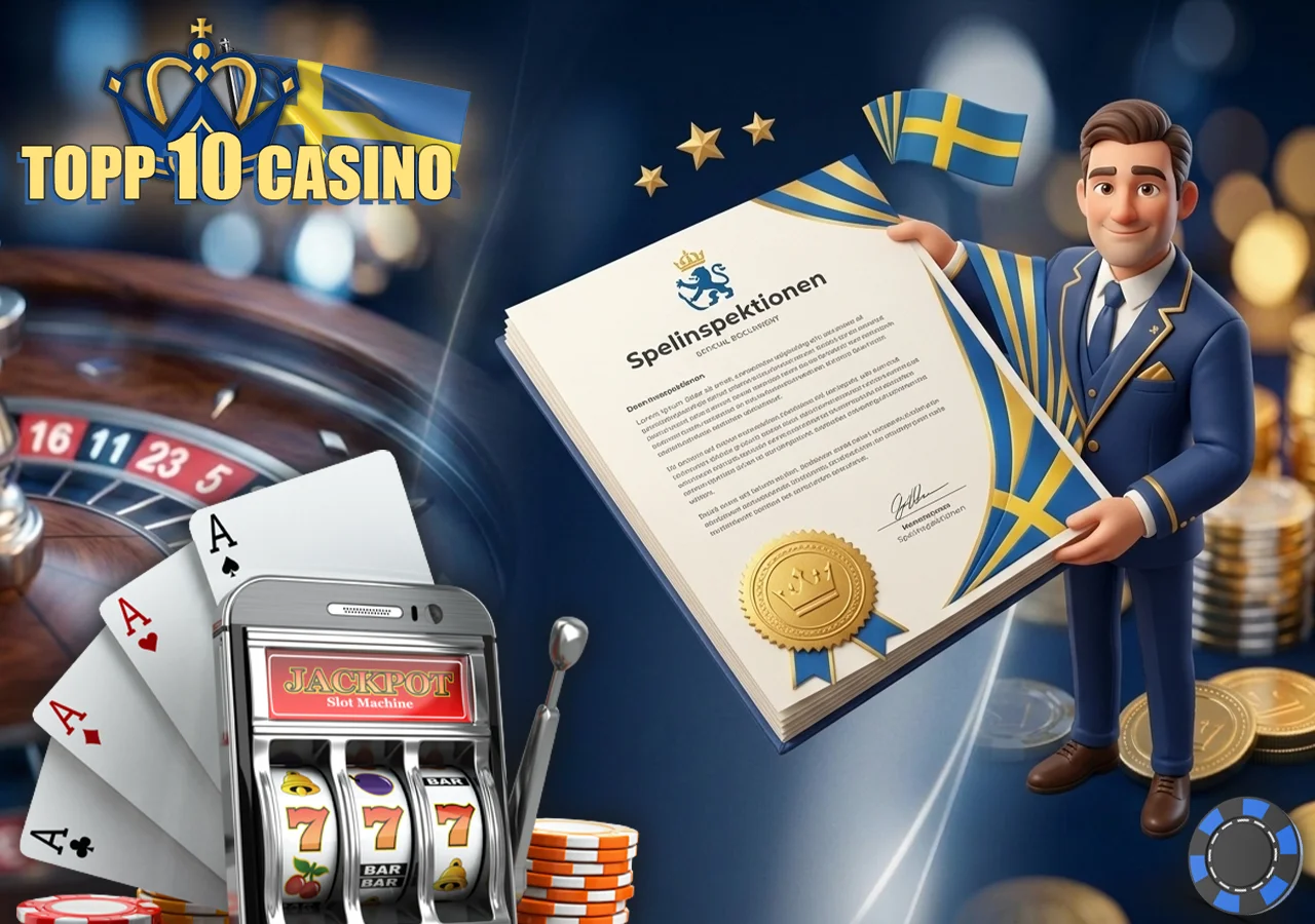 Online casinon med officiell svensk spellicens från Spelinspektionen.